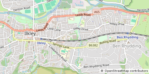 Map of Ilkley, West Yorkshire