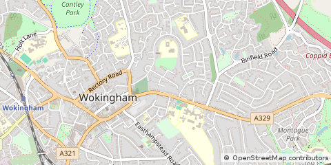 Map of Wokingham, Berkshire