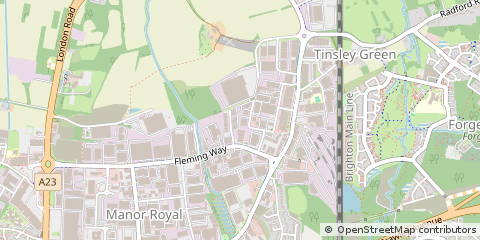 Map of Crawley, West Sussex