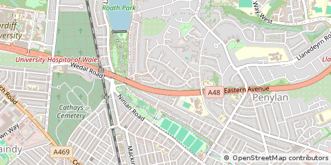 Map of Cardiff, South Glamorgan