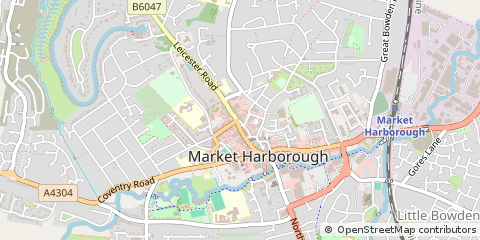 Map of Market Harborough, Leicestershire
