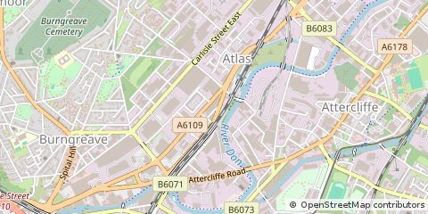 Map of Sheffield, South Yorkshire