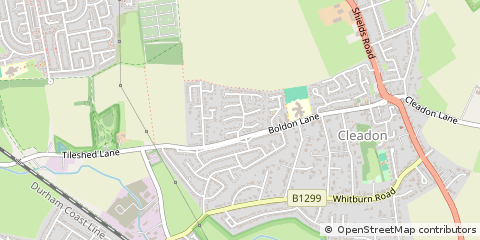 Map of Cleadon, Tyne & Wear