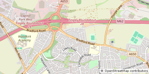 Map of Wakefield, West Yorkshire