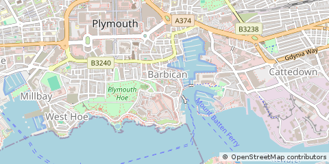 Map of Plymouth, Devon