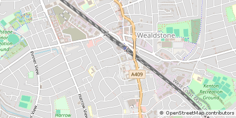 Map of Harrow, Middlesex