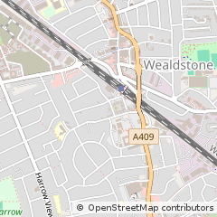 Map of Harrow, Middlesex