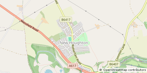 Map of Mansfield, Nottinghamshire