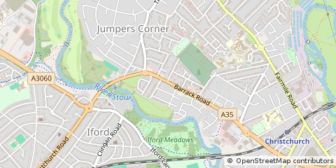 Map of Christchurch, Dorset