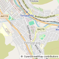 Map of Penygraig, Rhondda Cynon TAF