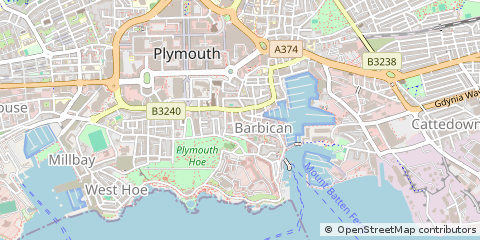 Map of Plymouth, Devon