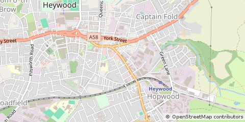 Map of Heywood, Lancashire