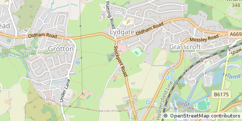 Map of Oldham, Lancashire