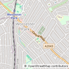 Map of Worcester Park, Surrey