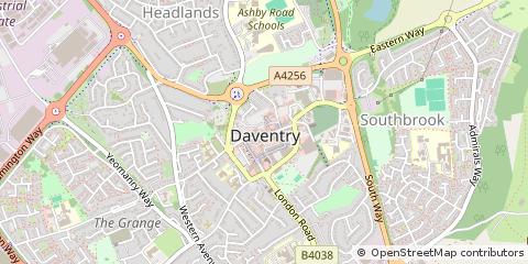 Map of Daventry, Northamptonshire