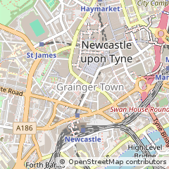 Map of Newcastle Upon Tyne, Tyne and Wear