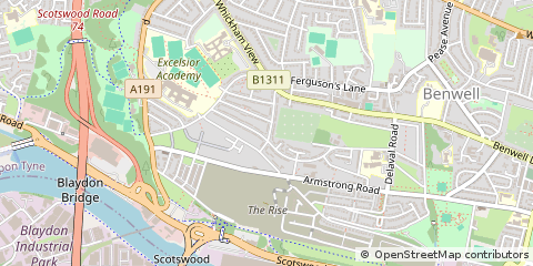Map of Newcastle Upon Tyne, Tyne and Wear