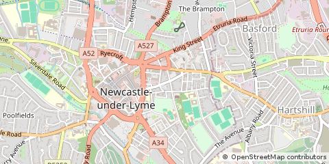 Map of Newcastle Under Lyme, Staffordshire