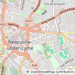 Map of Newcastle Under Lyme, Staffordshire