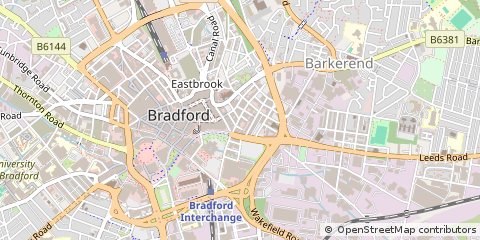 Map of Bradford, West Yorkshire