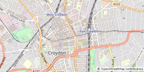 Map of Croydon, Surrey