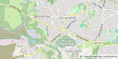 Map of Lower Gornal,, Dudley