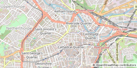 Map of Sheffield, South Yorkshire