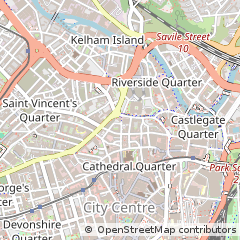 Map of Sheffield, South Yorkshire