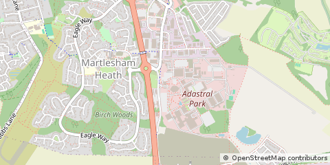 Map of Martlesham, Suffolk
