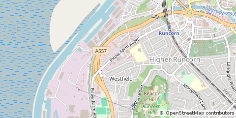 Map of Runcorn, Cheshire