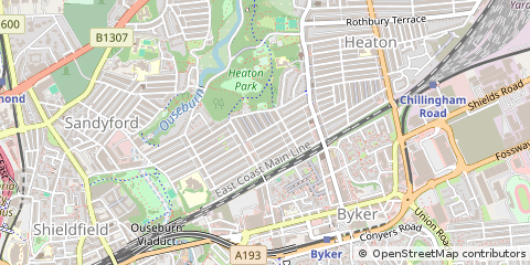 Map of Newcastle Upon Tyne
