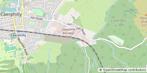 Map of Caerphilly, Mid Glamorgan