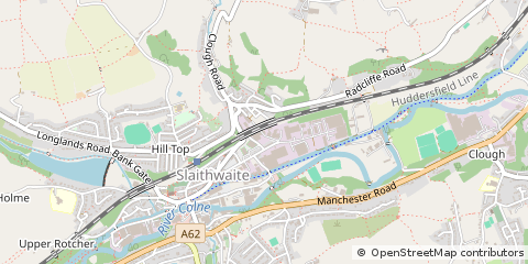 Map of Huddersfield, West Yorkshire