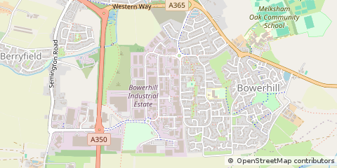 Map of Melksham, Wiltshire