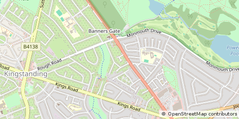 Map of Sutton Coldfield, West Midlands