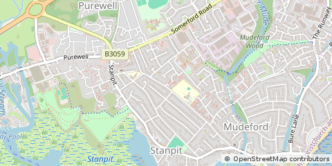 Map of Christchurch, Dorset