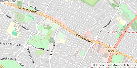 Map of Hayes, Middlesex