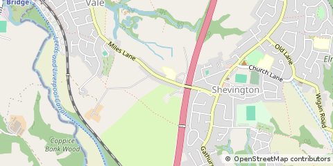 Map of Wigan, Lancashire