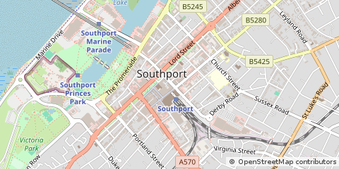 Map of Southport, Merseyside
