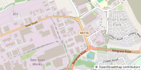 Map of Industrial Corby, Northamptonshire