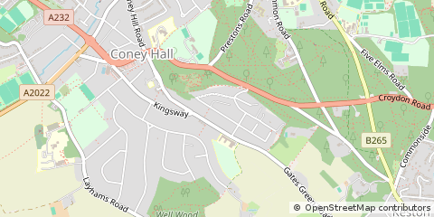 Map of West Wickham, Kent