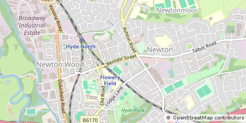 Map of Hyde, Cheshire