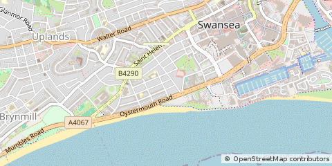 Map of Swansea, West Glamorgan