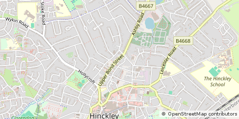 Map of Hinckley, Leicestershire