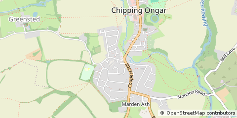 Map of Ongar, Essex
