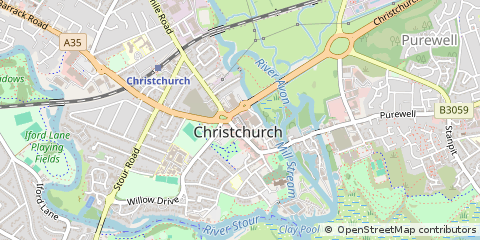 Map of Christchurch, Dorset
