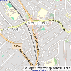 Map of Sutton Coldfield, West Midlands
