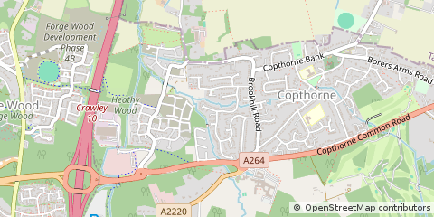 Map of Crawley, West Sussex