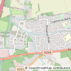 Map of Crawley, West Sussex