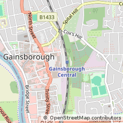 Map of Gainsborough, Lincolnshire